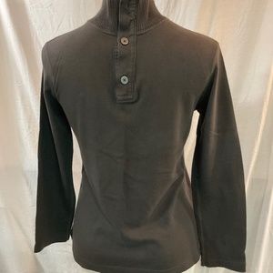 GAP 100% cotton Henley brown long sleeve shirt